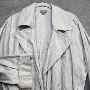 J Jill Trench Coat Lightweight Tie Waist Beige Jacket Women's Medium Neutral